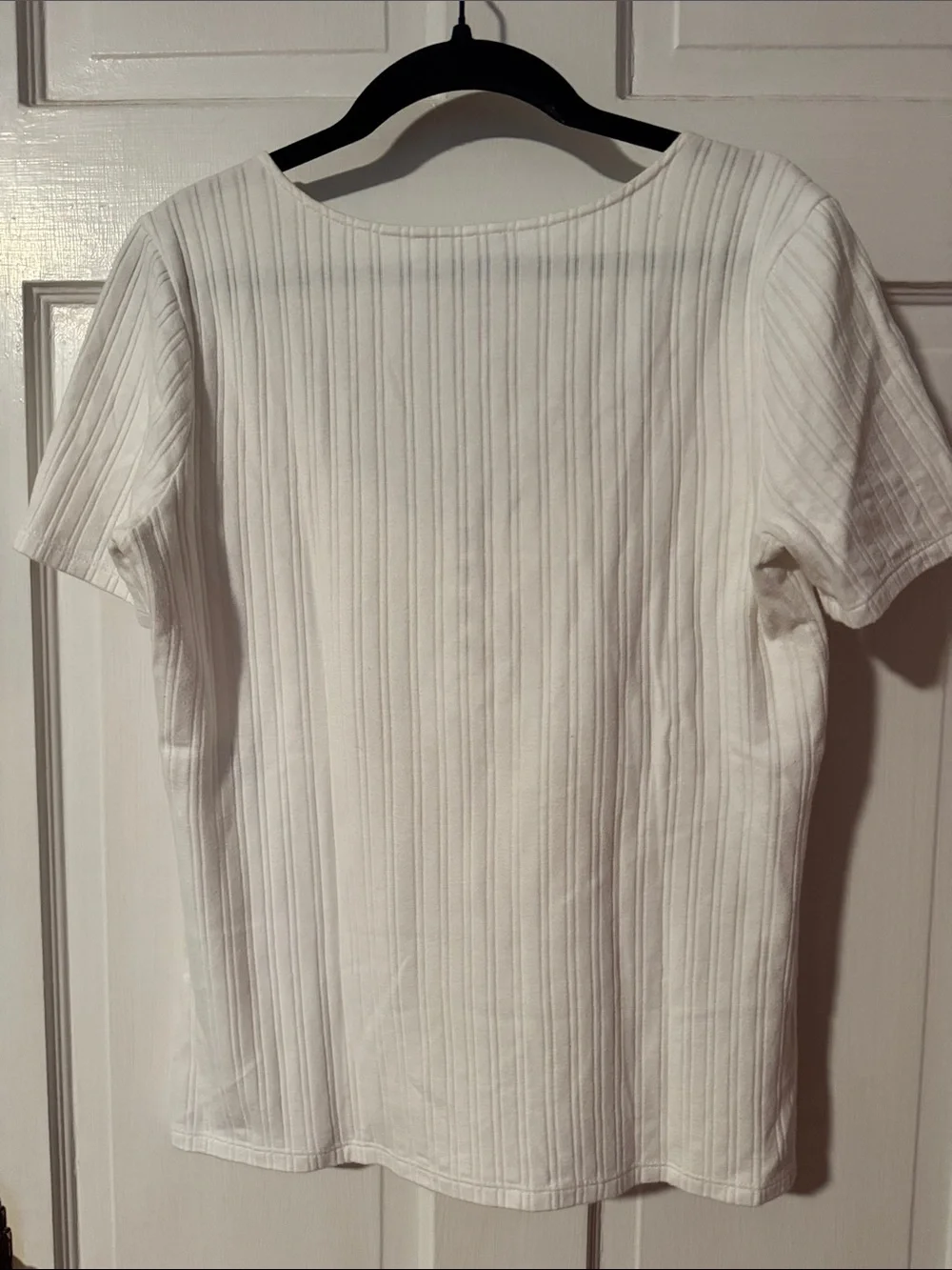 Sezane Mao Ecru White Ribbed T-shirt Size Medium - Picture 8 of 10